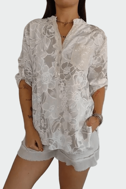 ジョハンネ | ブルーフラワーブラウス